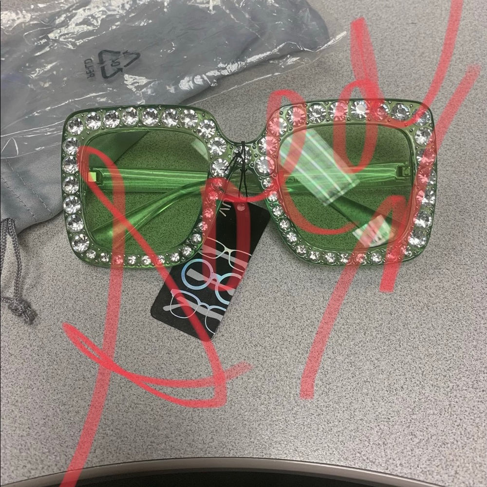 Green Bling Sunglasses